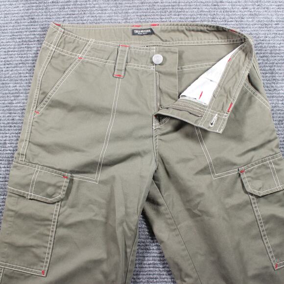True Religion Cargo Pants Mens 27 Green Military SN Utility Pockets - Picture 3 of 12